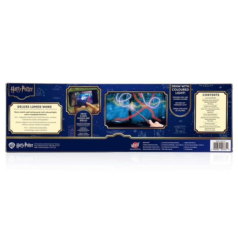 WOW! STUFF عالم السحر: عصا لوموس الفاخرة - هيرميون جرانجر - 14" نسخة مطلية يدويًا، طرف LED، ملصق تعويذة، لعبة هاري بوتر قابلة للجمع، تطبيق للعب بالصور - Image 3